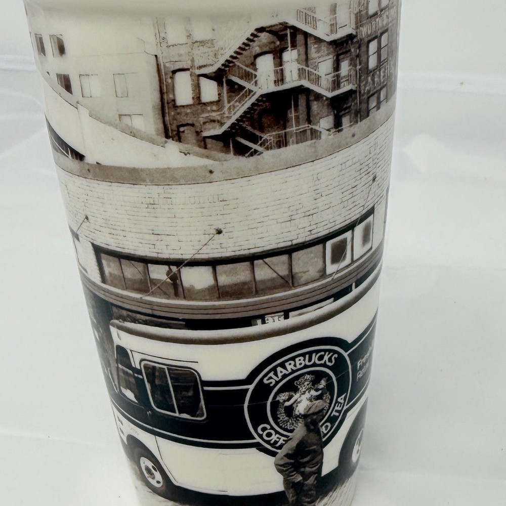 STARBUCKS SEATTLE Pike Place Market Ceramic Travel Tumbler Cup 2016 12 oz No lid